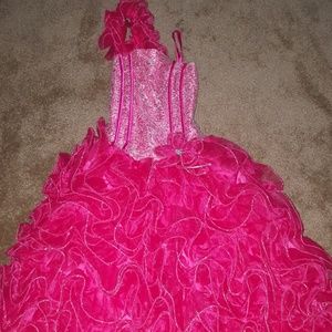 Girls pink pageant gown (Only worn 1×)